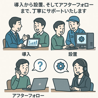 設置からアフターフォローまで一貫して対応いたします。
