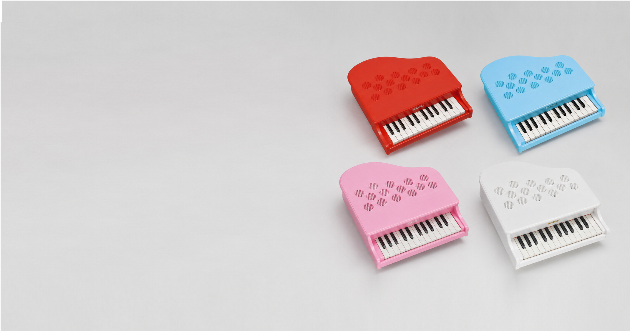 ミニピアノ P-25 ピュアホワイト 1182 / ポピーレッド 1183 / ミントブルー 1185 / ブロッサムピンク 1186